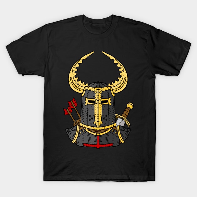 crusader helmet. medieval knight. T-Shirt by JJadx